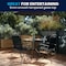 Flash Furniture Round Patio Table Set And Umbrella, 6 pcs., 31-1/4"; 21-1/4" X Clear GM-202012-BK-GG - alternate 4